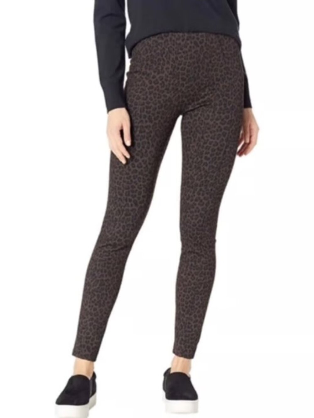 Liverpool Plus Sz 16W Leopard Print Leggings Pants Brown Pull On Stretch